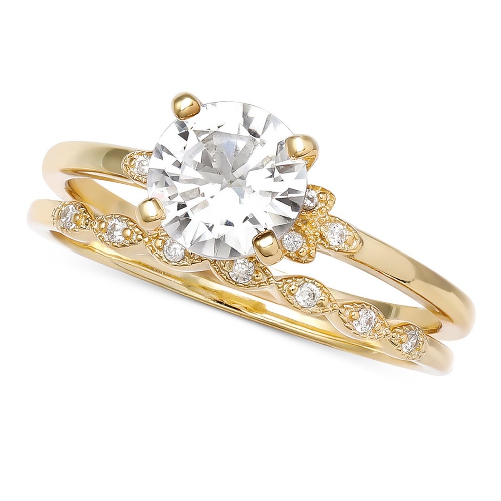Giani Bernini
2-Pc. Cubic Zirconia Wedding Set 
Elegant Gold and Silver